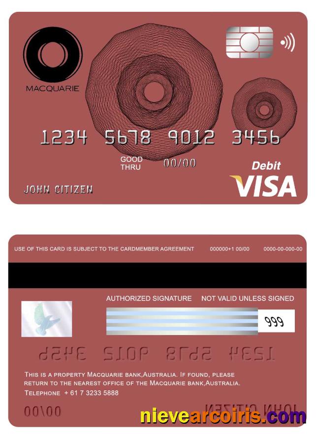 Australia Macquarie bank visa card